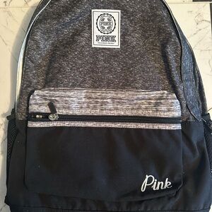 PINK Victoria's Secret Charcoal and Black Backpack
